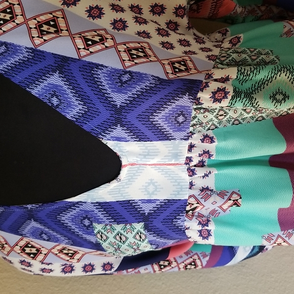 Collective Concepts Patchwork Baby Doll Blouse - Picture 2 of 6